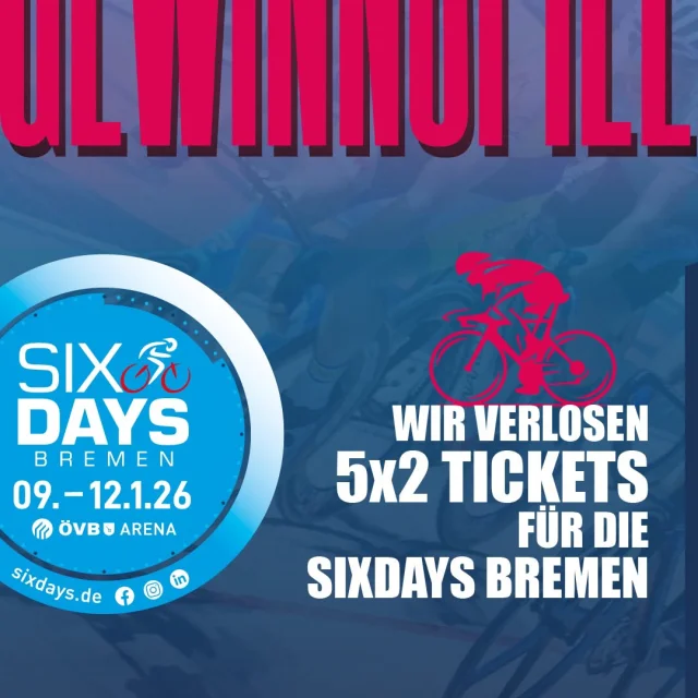 Wir verlosen 5x zwei Tickets für die @sixdaysbremen . ? Folge uns, like diesen Beitrag ❤️ und markiere in den Kommentar...