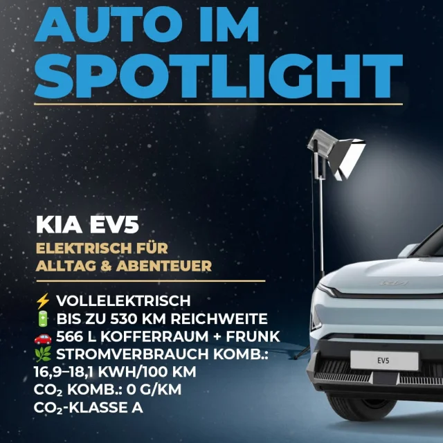 Kia EV5 im Spotlight ⚡️ Elektrisch, geräumig und bereit für Alltag & Abenteuer. Jetzt Probefahrt bei Wandscher sichern! ...