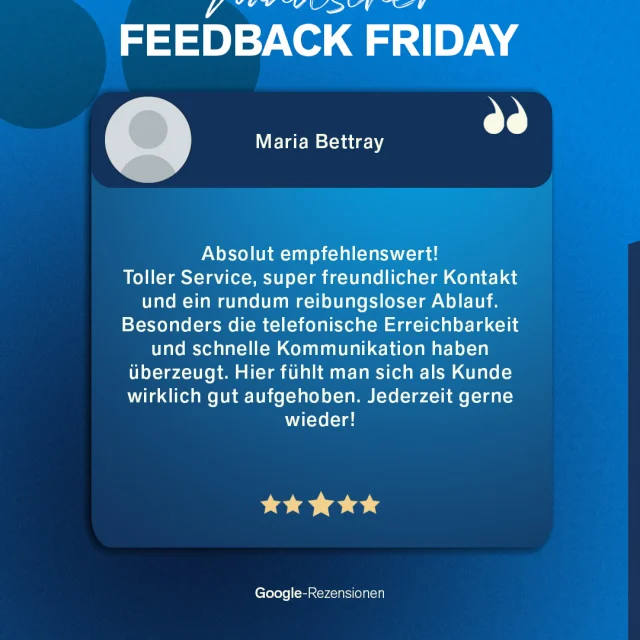 Feedback Friday 💙 Danke für die lieben Worte und das Vertrauen in unser Team! 🙌 #WandscherGruppe #FeedbackFriday #Kund...